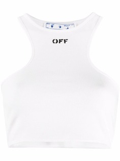 Off-White топ в рубчик с логотипом