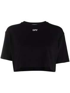 Off-White укороченная футболка с логотипом