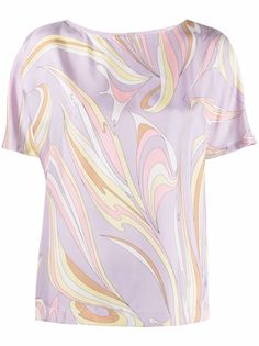 Emilio Pucci топ с короткими рукавами и графичным принтом