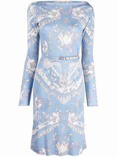 Emilio Pucci платье с длинными рукавами и графичным принтом