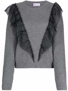 RED Valentino джемпер с длинными рукавами и тюлем