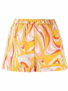Emilio Pucci шорты с завышенной талией и графичным принтом