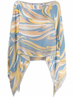 Emilio Pucci топ с драпировкой и графичным принтом