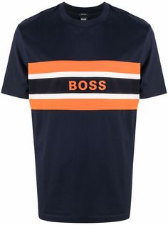 Boss Hugo Boss футболка в полоску с логотипом