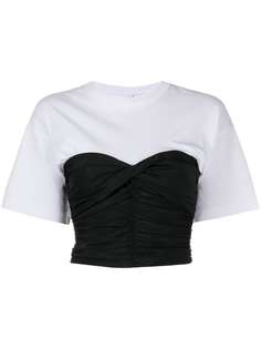alexanderwang.t футболка со сборками и контрастной вставкой