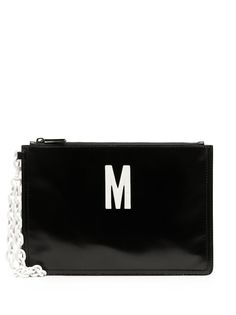 Moschino клатч с металлическим логотипом