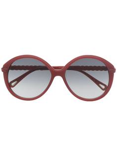 Chloé Eyewear солнцезащитные очки в массивной круглой оправе