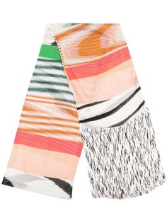 Missoni полосатый шарф с бахромой