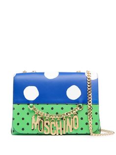 Moschino сумка на плечо с узором в горох и цепочкой