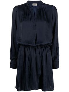 Zadig&Voltaire атласное платье Rinka с вышитыми рукавами