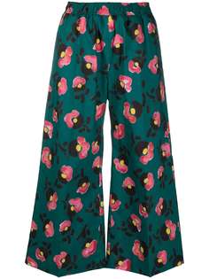 Odeeh брюки широкого кроя с цветочным принтом