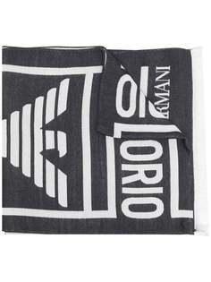 Emporio Armani шарф с вышитым логотипом