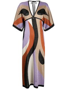 LIU JO платье-трапеция в стиле колор-блок с люрексом