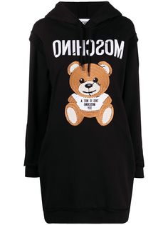 Moschino платье-худи с вышивкой