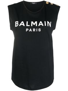 Balmain топ без рукавов с логотипом