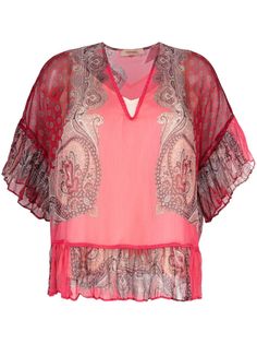 TWINSET платье с оборками и узором пейсли