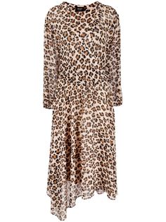 LIU JO платье асимметричного кроя с леопардовым принтом