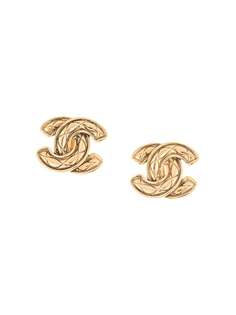 Chanel Pre-Owned серьги-клипсы с логотипом CC