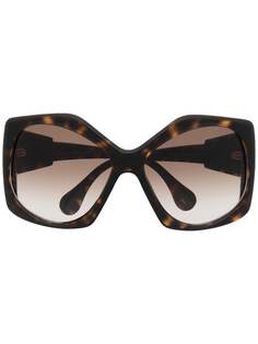 Gucci Eyewear солнцезащитные очки в массивной оправе черепаховой расцветки