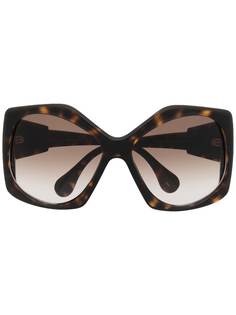 Gucci Eyewear солнцезащитные очки в массивной оправе черепаховой расцветки