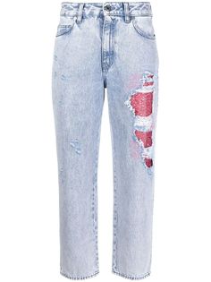 Just Cavalli джинсы с кристаллами и эффектом потертости