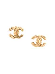 Chanel Pre-Owned серьги-клипсы 1993-го года с логотипом CC