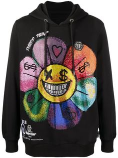 Philipp Plein худи с цветочным принтом и кристаллами