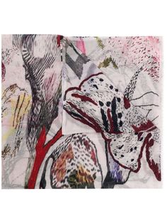 Faliero Sarti шарф с цветочной вышивкой