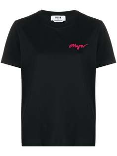 MSGM футболка с вышитым логотипом