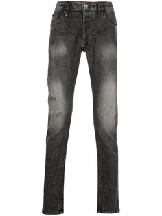 Philipp Plein джинсы Super Straight Cut с принтом