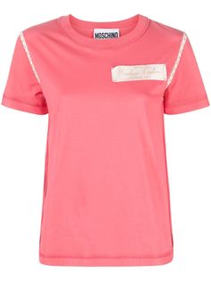 Moschino футболка с нашивкой-логотипом