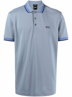 BOSS рубашка поло с вышитым логотипом