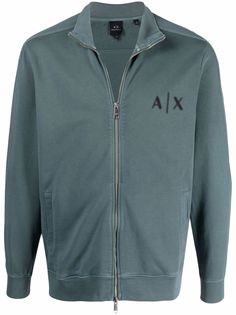 Armani Exchange свитер на молнии с логотипом