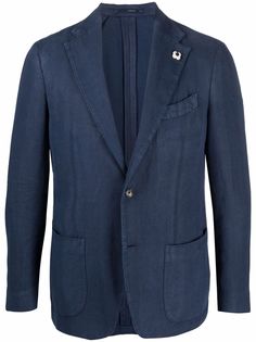 Lardini однобортный пиджак с узором в елочку