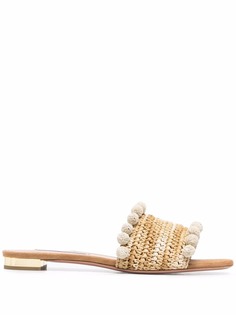 Aquazzura босоножки с помпонами