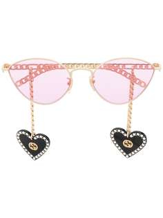 Gucci Eyewear солнцезащитные очки GG0977S в оправе кошачий глаз