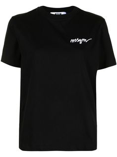 MSGM футболка с короткими рукавами и вышитым логотипом