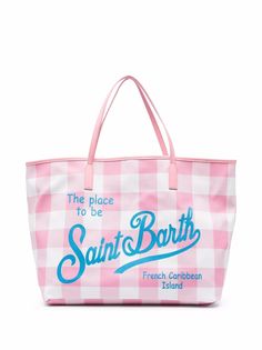 Mc2 Saint Barth сумка-тоут в клетку гингем с логотипом