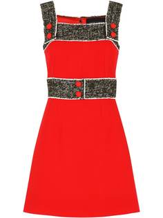 Dolce & Gabbana креповое платье с твидовыми вставками
