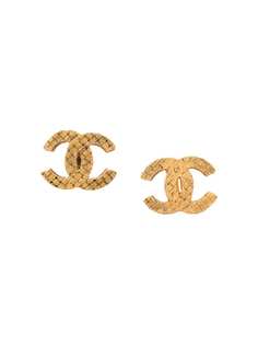 Chanel Pre-Owned серьги-клипсы с логотипом CC