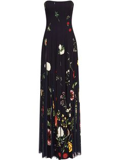 Oscar de la Renta расклешенное платье с цветочным принтом