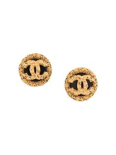 Chanel Pre-Owned серьги-клипсы 1993-го года с логотипом CC