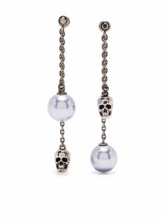 Alexander McQueen серьги-подвески с декором Skull