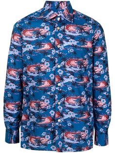 Kiton рубашка с принтом