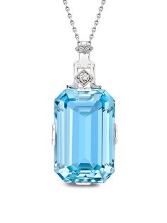 Pragnell Vintage колье Art Deco из белого золота с бриллиантами и аквамаринами