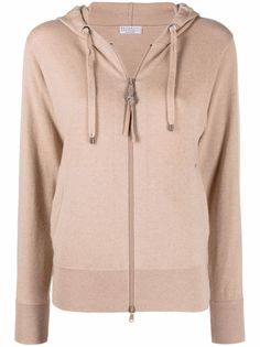 Brunello Cucinelli кардиган с декором Monili и капюшоном