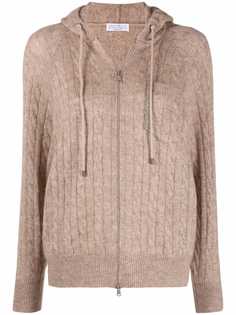 Brunello Cucinelli кардиган с декором Monili и капюшоном