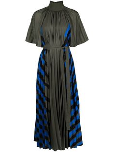 Proenza Schouler Crepe Pleated Stripe Dress