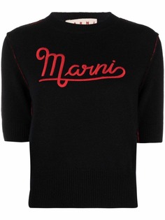 Marni топ с вышитым логотипом