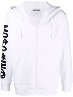 Moschino худи на молнии с логотипом Symbols